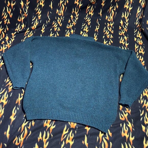 Cabelas 1/4 Zip Wool Blend Pullover Pockets Men's XL Green USA Made VTG 90s - Picture 7 of 8